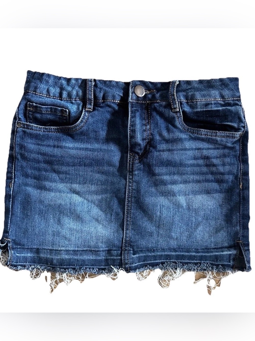 Dollhouse Denim jeans Frayed Hem Mini Skirt for woman